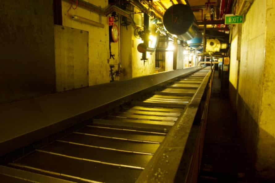 A conveyer belt at the Elizabeth factory.