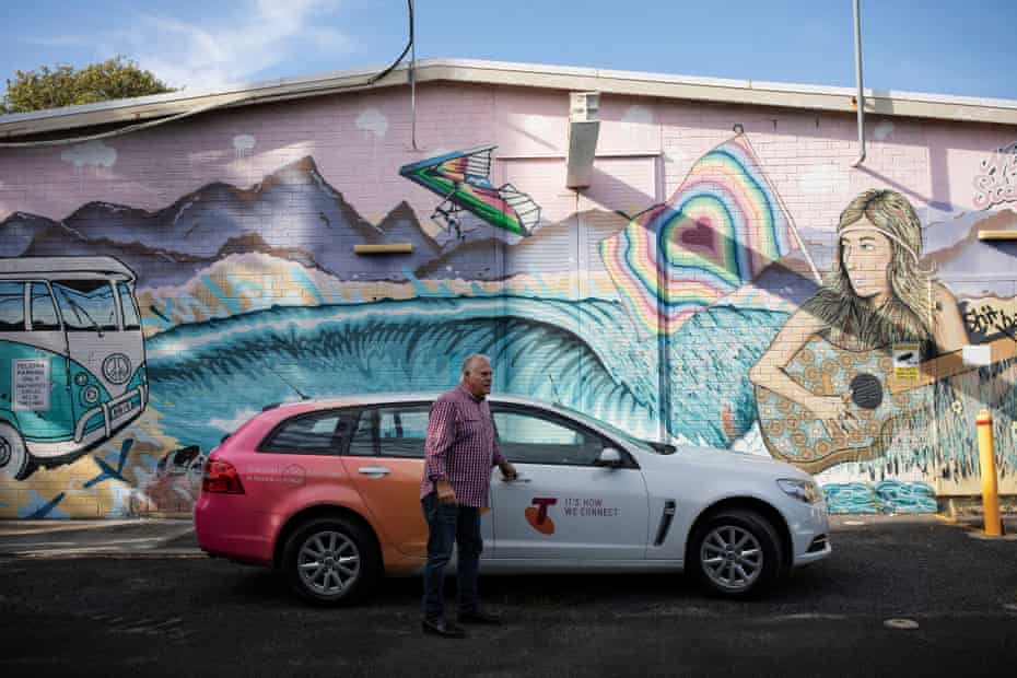 Byron Bay, New South Wales, Australia. Telstra regional manager Mike Marom at the Fletcher Street Telstra exchange facility in Byron Bay.