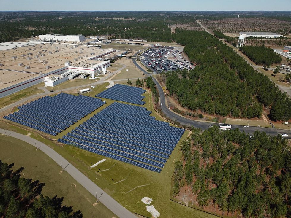 Bridgestone's first ground solar array providing power directly to the manufacturing process at...
