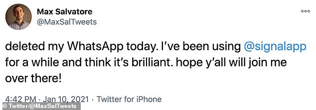 Many frustrated WhatsApp users took to Twitter to announce their departure from the app back in January