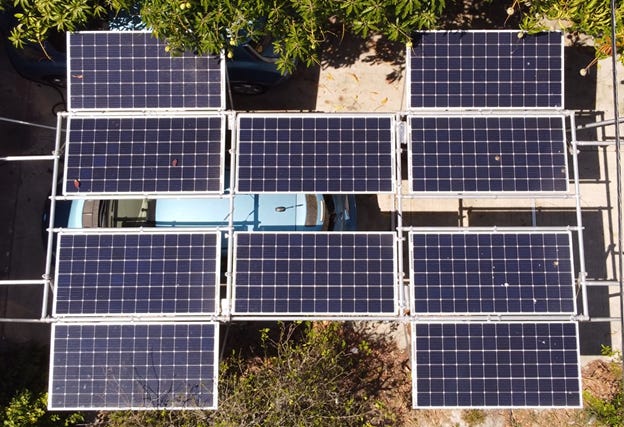 GismoPower solar carport at the Ginsberg-Klemmt residence.