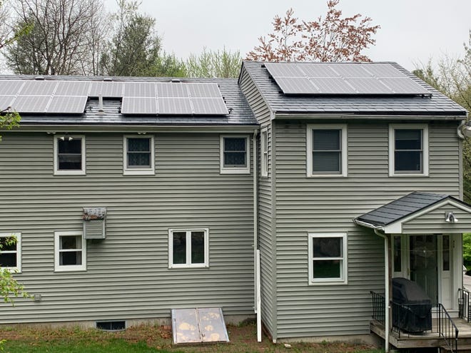 Solar panels are installed on a local home. Westford Climate Action will present a virtual info session on solar paneling on May 22.