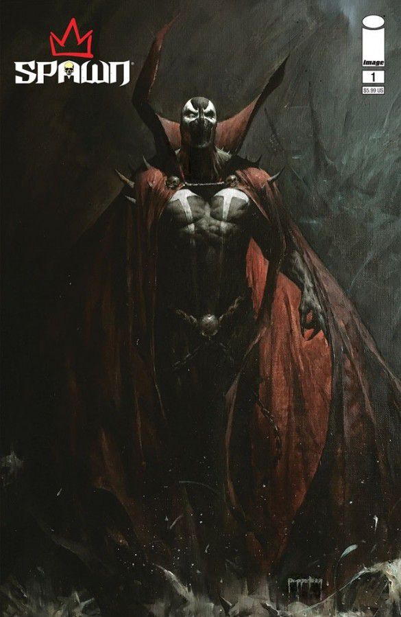 Spawn looms on the cover of King Spawn #1 (2021). 