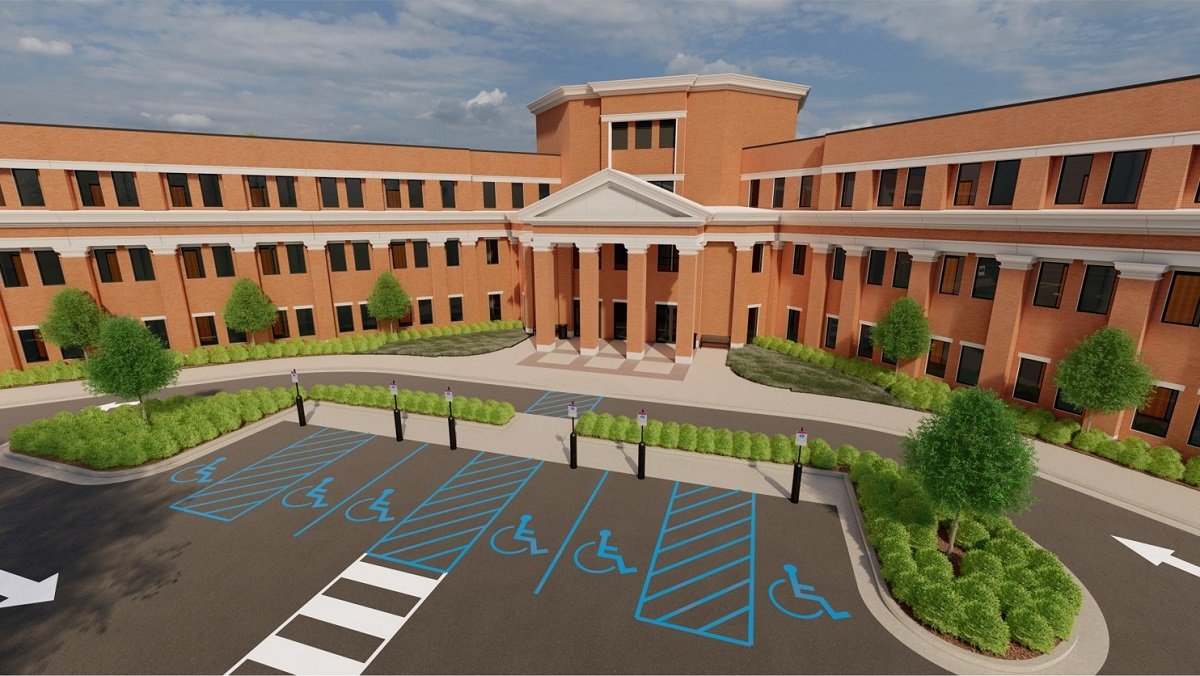 A rendering shows the planned Smart Communities and Innovation Building on the University of Alabama campus. The building will house the Alabama Mobility and Power (AMP) Initiative, designed to meet the needs of the booming electric vehicle market. The initiative grew out of a relationship among UA, Alabama Power and Mercedes-Benz U.S. International. (contributed)