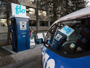 A FLO charging station in Calgary.