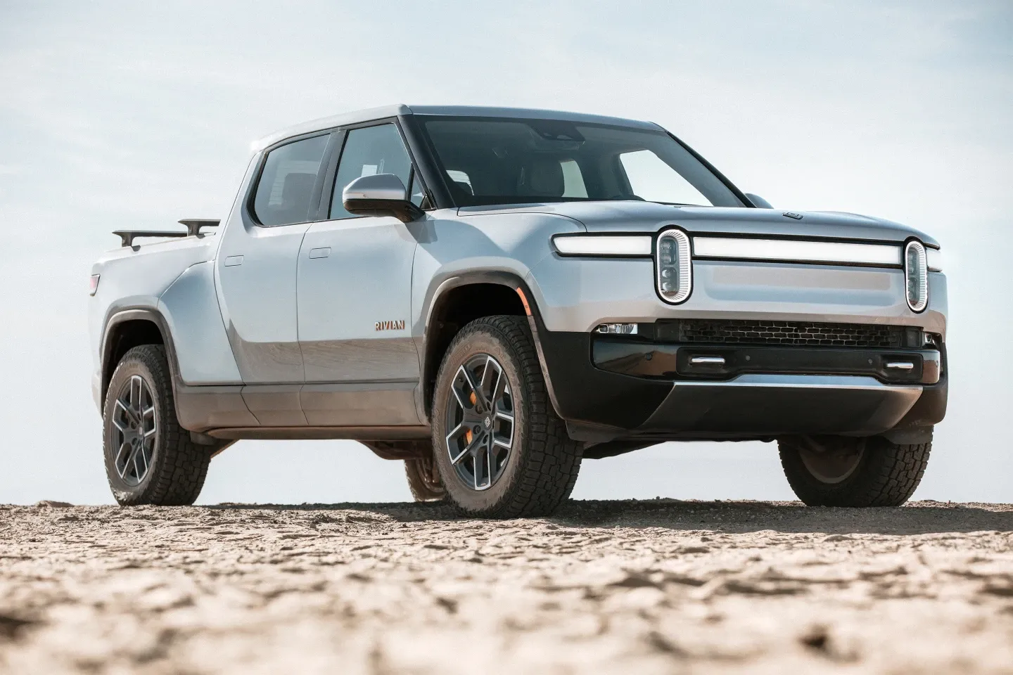 Pictured is Rivian's electric R1T truck model. The company hopes to appeal to outdoor enthusiasts with its eco-friendly approach.