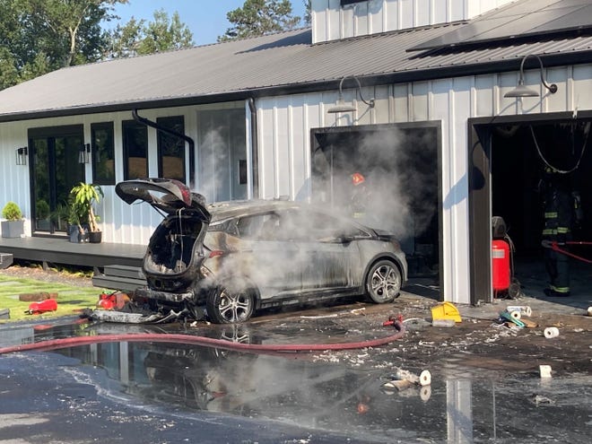 A 2019 Chevy Bolt electric vehicle caught fire at a home in Cherokee County, Georgia, on Monday, Sept. 13, according to Bloomberg.