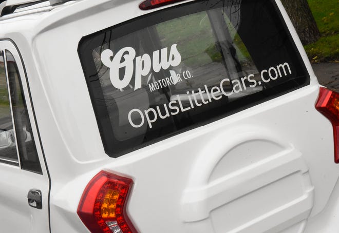 An Opus Motorcar Company prototype is pictured Wednesday, Oct. 13, 2021, in St. Joseph.