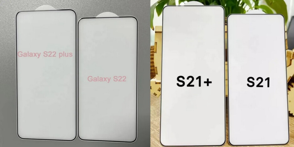 Alleged tempered glass protectors for the Galaxy S22 and Galaxy S22+ show a shorter and wider display compared to last year's models - Samsung tipster reveals the big change coming to the Galaxy S22 5G's displays
